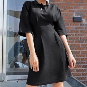 shein black polo dress